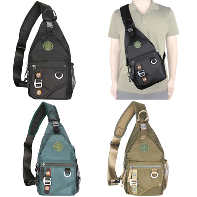 Nylon Large Sling Bag Crossbody Bag Small Backpack Chest Bag Shoulder Bag Men $18.60
