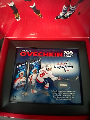 #ad Alex Ovechkin Washington Capitals Commemorative Gift Piece of Net Goal 709 NHL