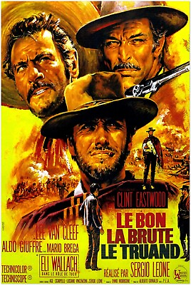 #ad Clint Eastwood Poster The Good The Bad and The Ugly Movie Print French Version