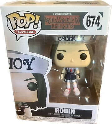 #ad NEW POP Stranger Things Ahoy Robin #674 Vinyl Action Figure New With Box