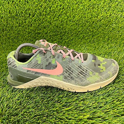 #ad Nike Metcon 3 AMP Womens Size 11 Green Pink Athletic Shoes Sneakers 849808 300