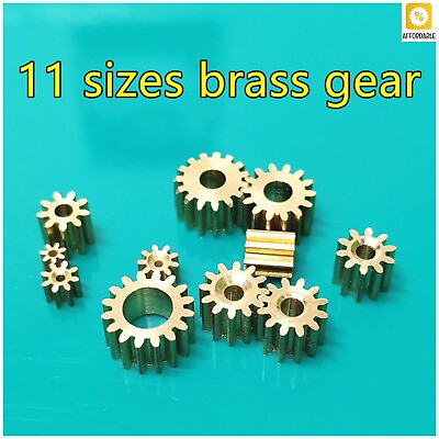 #ad Brass Shaft Gears Metal Motor Teeth Copper Axis Gears Sets DIY Helicopter Robot
