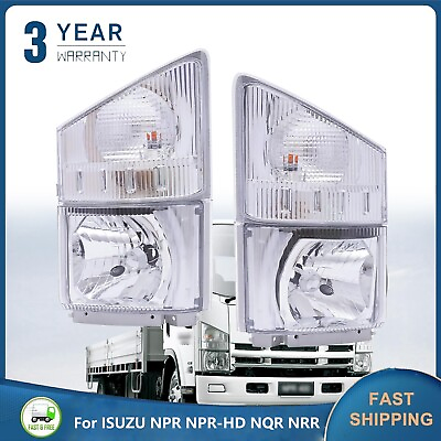 #ad 2x Headlights amp; 2x Corner Lamp For ISUZU NPR NPR HD NQR NRR 2008 2020 LeftRight