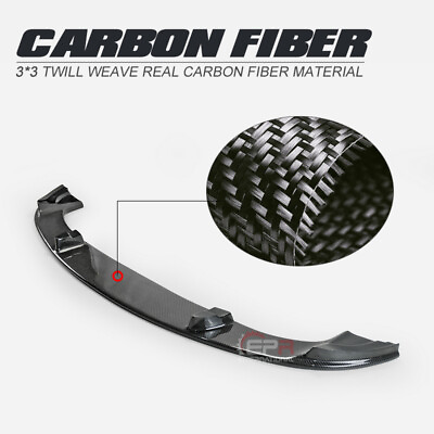 #ad For BMW E60 OEM H Style Carbon Fiber Front Lip Glossy Fibre Bumper Splitter Trim