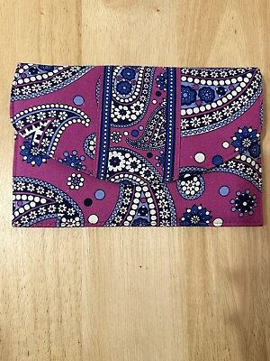 #ad Vera Bradley Boysenberry Travel Envelope Purple Floral Paisley Colorful Wallet