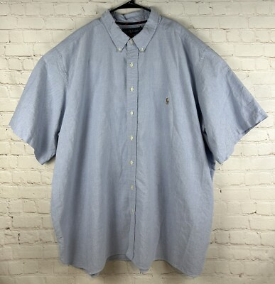 #ad Polo Ralph Lauren Short Sleeve Button Down Shirt Mens Size 4XB 4XL Big Blue