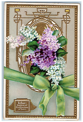 #ad Language Of Flowers Romance Postcard Lilac Emblem Of First Emotions Of Love