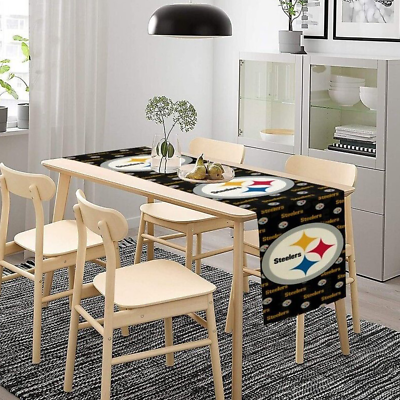 #ad Full Print Table Runner 72*13quot; Home Decoration Fans Gift Pittsburgh Steelers