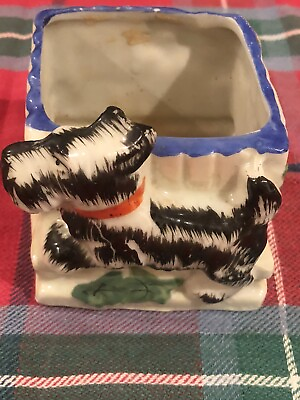#ad Vintage Scottie Terrier Dog Planter Hand Painted and Rare Figurine from Japan