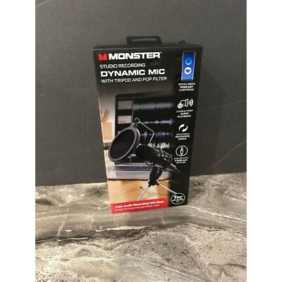 #ad new sealed monster studio mic with tripod and pop filter