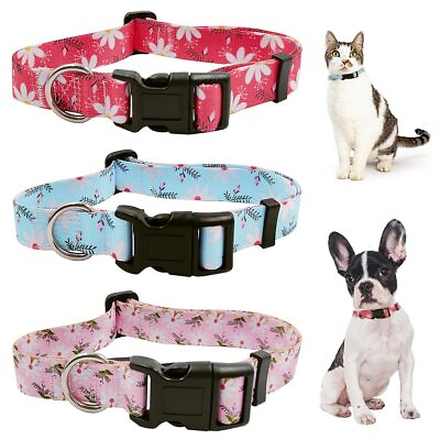 #ad 3 PCS Daisy Flower Pet Collar Adjustable Cute Collar for Small Pet Cats and D...
