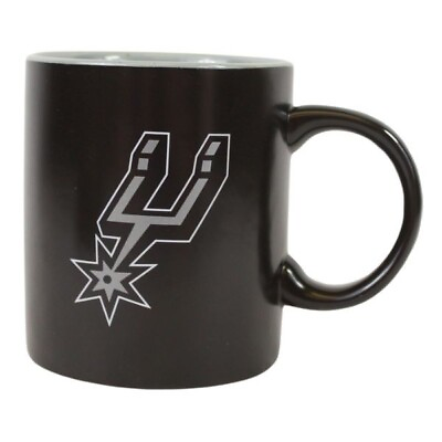 #ad NBA San Antonio Spurs Basketball 14oz Ceramic 2Tone Black Matte Series Mug