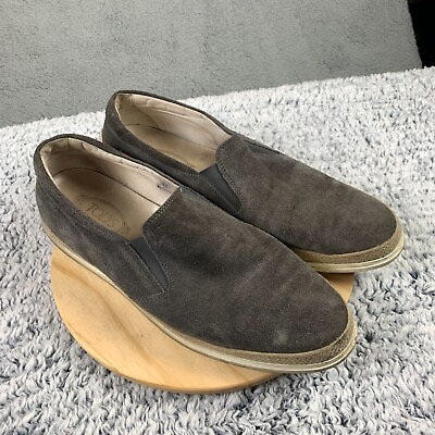#ad Tod#x27;s Espadrille Loafers Shoes Mens Size 12 Grey Suede Slip On Francesina Casual