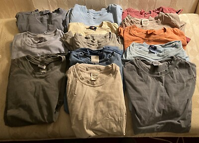 #ad 13 different colors men#x27;s 100% cotton T Shirts Medium all have minor defects