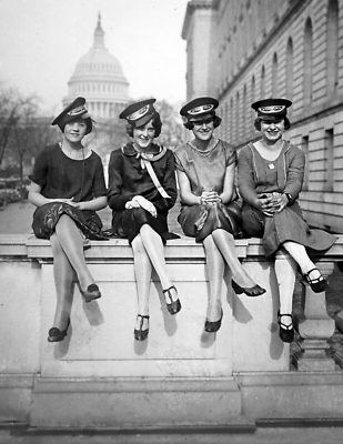 1925 Messenger Girls at Capitol Washington DC Old Photo 8.5quot; x 11quot; Reprint