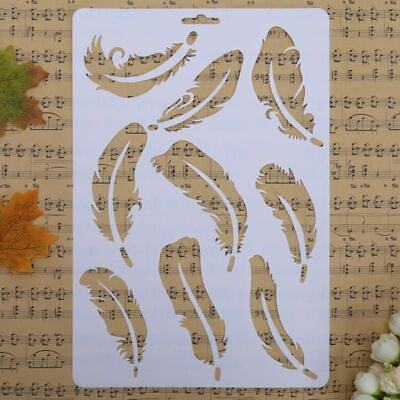 #ad Scrapbooking Stencils Templates Ruler Feather Hollow Paper Cards Album Supplies