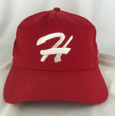#ad Vintage 90#x27;s Letter quot;Hquot; Script Embroidered Red 24 Snapback Hat Cap OTTO