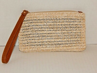 #ad Straw Wristlet Clutch Wallet A BEACH MUST HAVE Sand and Water Proof Lining