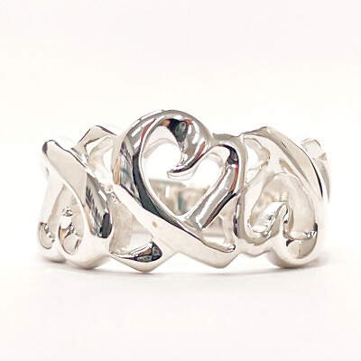 #ad TIFFANYamp;Co. Ring Triple rubbing heart Paloma Picasso Silver925 US 4.5 US Size