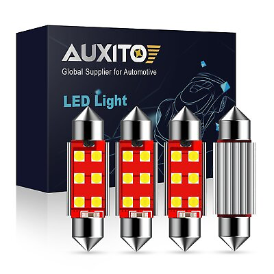 #ad 4X AUXITO 578 41MM 6SMD 3030 White LED Interior Dome Map Lights Bulbs For Ford
