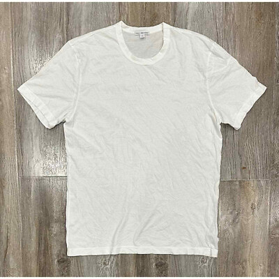#ad James Perse Men#x27;s MLJ3311 White Short Sleeve Crewneck T Shirt
