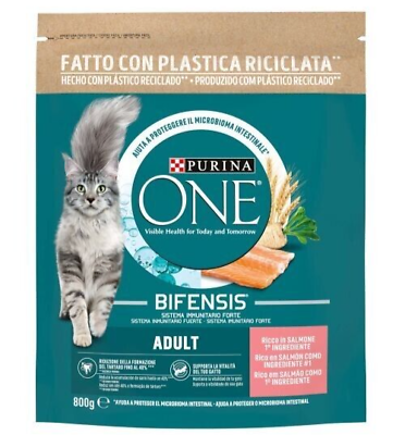 #ad Croquettes Cat Purina One Cat Treats for Cats Adults Fit Salmon 800 G