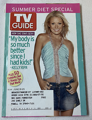 #ad June 19 2005 TV Guide KELLY RIPA Knoxville Chattanooga edition