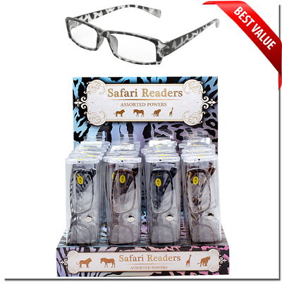 #ad WHOLESALE READING GLASSES BULK LOT 24 PC COUNTER DISPLAY WOMENS ANIMAL READERS