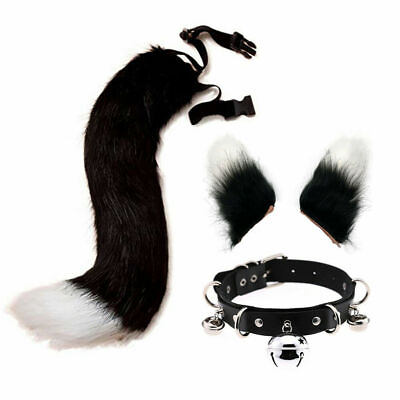 #ad Halloween Hand Made Wolf Ear Hairpin Fox Tail Cos Beast Ears Beast Tail Suit Acc
