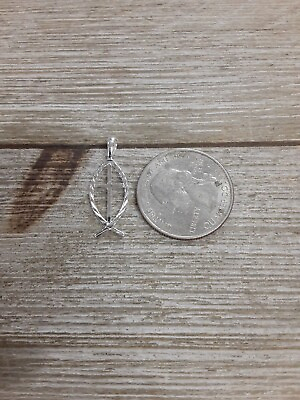 #ad Sterling Silver Jesus Fish with Cross in Center Pendant