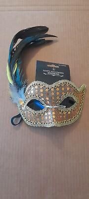 #ad Happy Halloween Masquerade Mask costume sequin embellished floral free ship