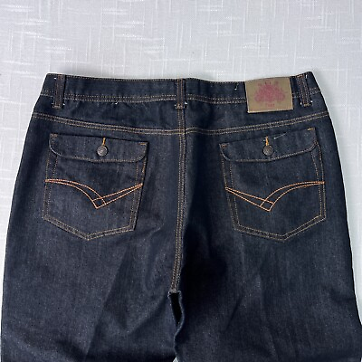 #ad Y2K Fivez Jeans 41x30 Baggy Wide Leg Cyber Goth Grunge Skater Vintage Dark Gray