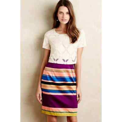 #ad Anthropologie Weston Stripe Carolina Dress Size 0 Short Sleeve