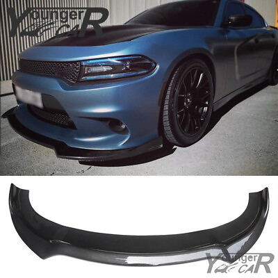 #ad Front Bumper Lip Fit For 2015 2023 Dodge Charger SRT Splitter Carbon Fiber Style