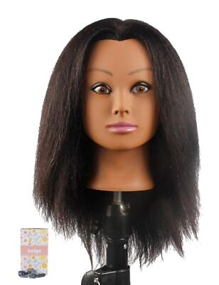 #ad Kalyx African Mannequin Head Real Hair For Cosmetology Manikin Maniquins Hairdre