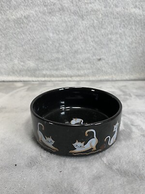 #ad Cute Black Cat Water Food Bowl Ceramic Cats