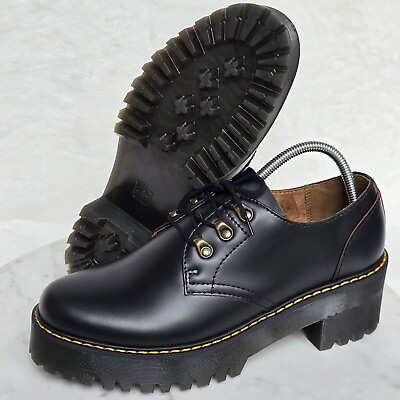 #ad Dr Martens Womens LEONA LO Black Platform Shoes Oxford Sz US 11 UK 9 EUR 43 NEW