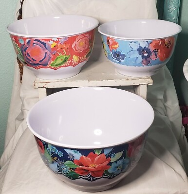 #ad The Pioneer Woman Spring Bouquet 6 piece Melamine Bowl Set