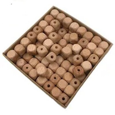 #ad Faceted Cube Bead Baby Pacifier Wooden Cubes Beads Diy Baby Necklace Pacifiers