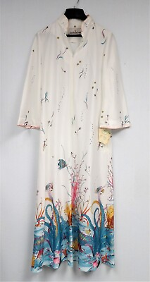 #ad David Brown California Tropical Sea Design Dress P Vintage 1970#x27;s NWT 062723WT2