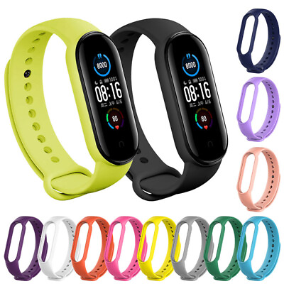 #ad For Xiaomi Mi Band 5 6 Replacement Silicone Sport Bracelet Wristband Watch Strap