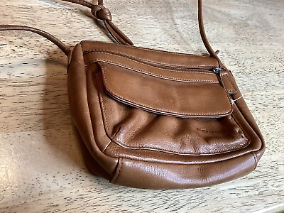 #ad Fossil Leather Crossbody Purse Cognac Brown Leather Buttery Soft Leat