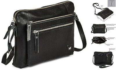 #ad Small Soft Pebbled Real Leather Crossbody Handbags Purses Sling Black Nappa