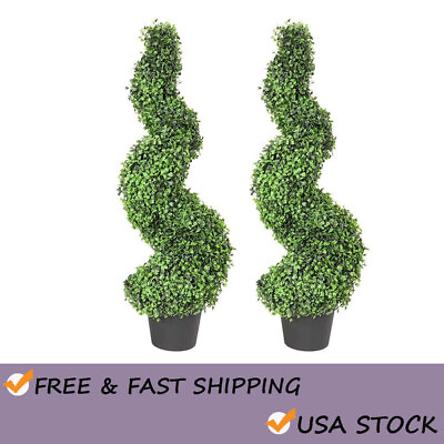 #ad 2Pack 90cm Green Artificial Boxwood Plants Topiary Tree For Outdoor Indoor Decor