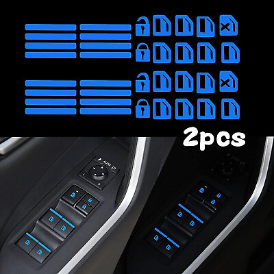 #ad 2x Car Sticker Car Door Window Switch Luminous Sticker Night Safety Accessories
