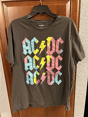 #ad ACDC AC DC Classic Distressed Triple Adult XXL Soft Comfy T shirt