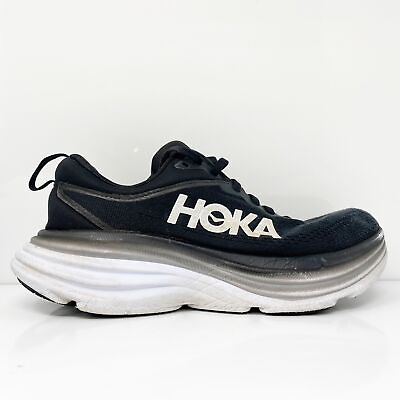 #ad Hoka One One Womens Bondi 8 1127954 BWHT Black Running Shoes Sneakers Size 7.5 D