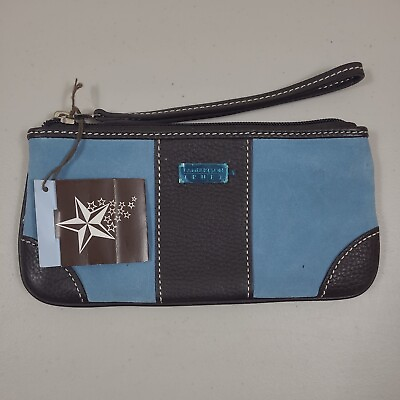 #ad Lambertson Truex Small Wristlet Wallet Blue Brown Bloomingdale#x27;s Suede Leather