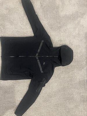 #ad Nike Sportswear Tech Fleece Men#x27;s M Size Full Zip Hoodie Black CU4489 010