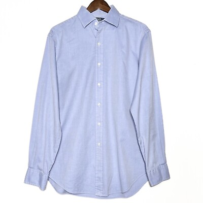 #ad Polo Mens Ralph Lauren Light Blue Long Sleeve Buttondown Oxford Dress Shirt 16